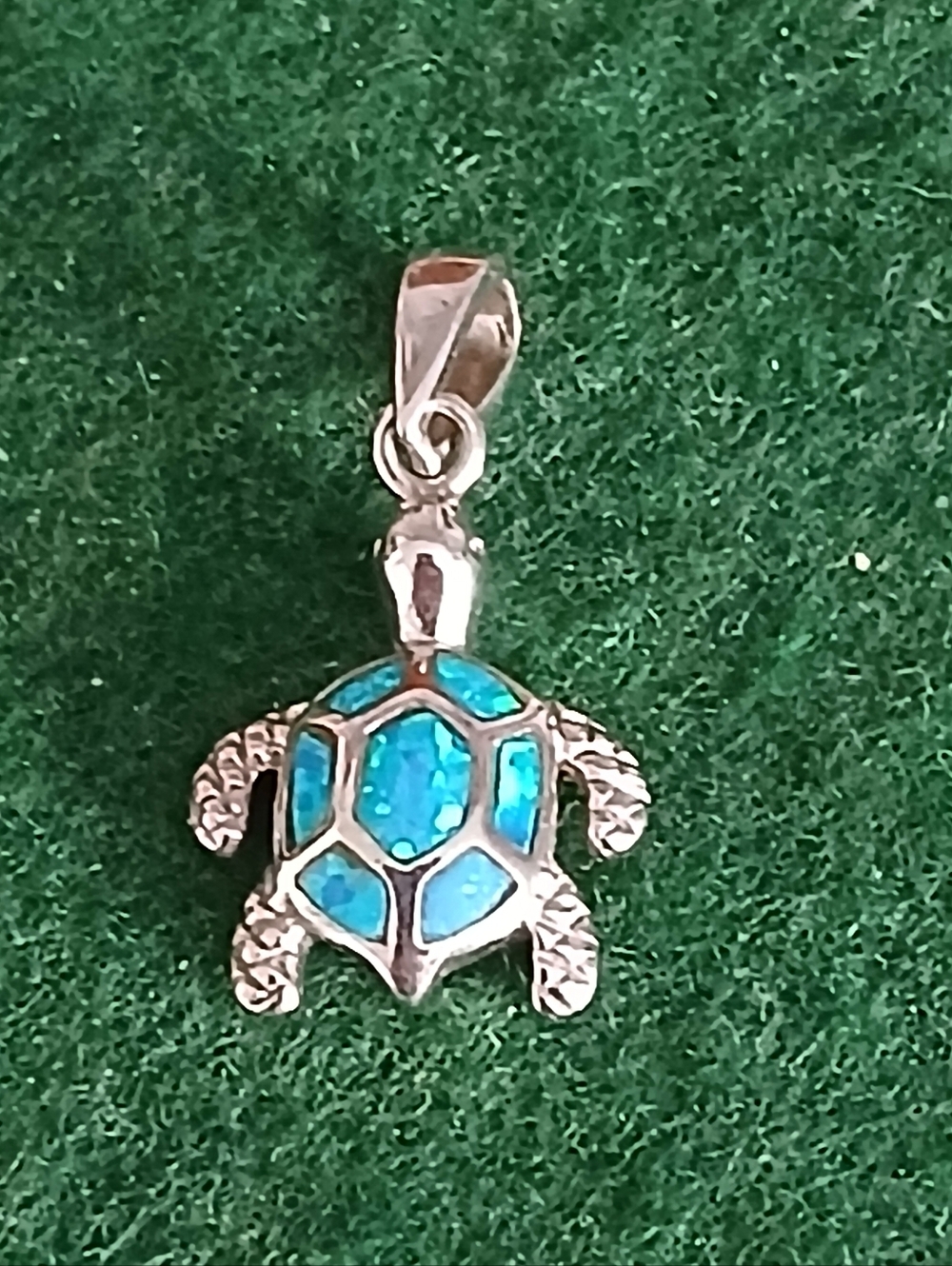 925 And "Opal" Turtle Pendant